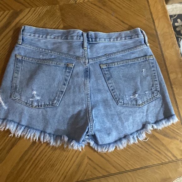 AGOLDE PARKER HIGH WAISTED BUTTON FLY DISTRESSED DENIM SHORTS SZ 28 - Picture 4 of 15
